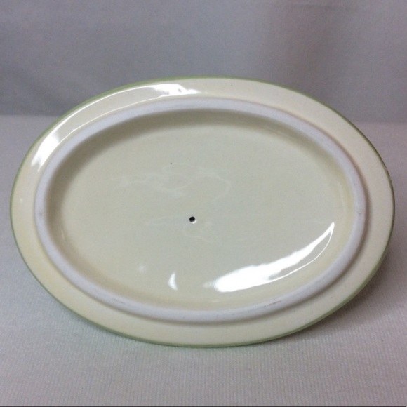 VTG Hallmark bunny rabbit green weaved ceramic basket - Picture 7 of 8